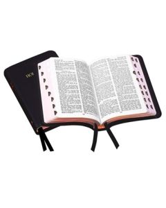 Royal Ruby Text Bible (calfskin with thumb index) - Black