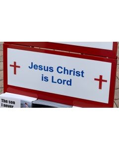 JW Small Sign for Gospel Cart white